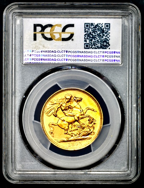 1893 Victoria Old Head £2 Brilliant Uncirculated. PCGS - MS65