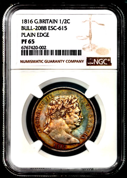1816 George III Proof Halfcrown NGC - Proof 65