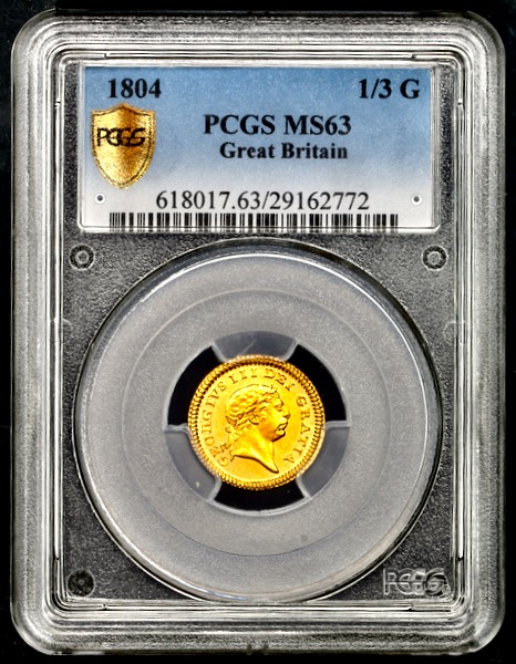 1804 George III Third Guinea Uncirculated. PCGS - Mint State 63