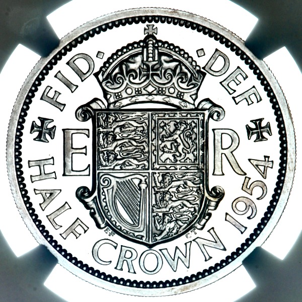 1954 Elizabeth II Proof Halfcrown NGC - PF65 CAMEO