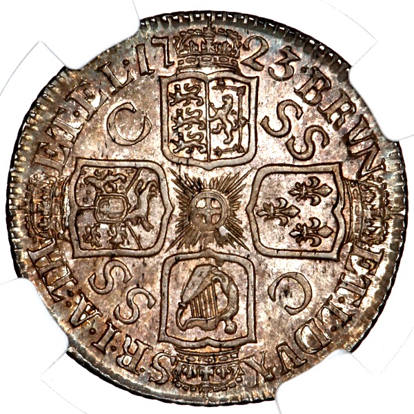 1723 George I Shilling Brilliant Uncirculated. NGC - MS65