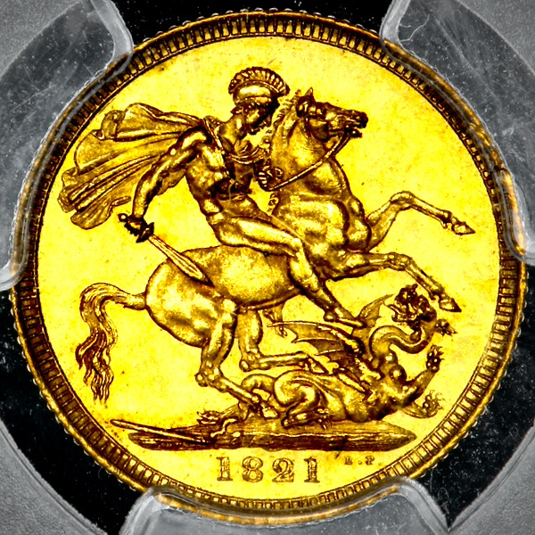 1821 George IV Sovereign Uncirculated. PCGS - Mint State 63