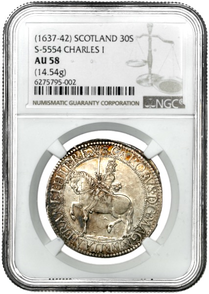 1637-1642 Charles I 30 Shillings NGC - AU58