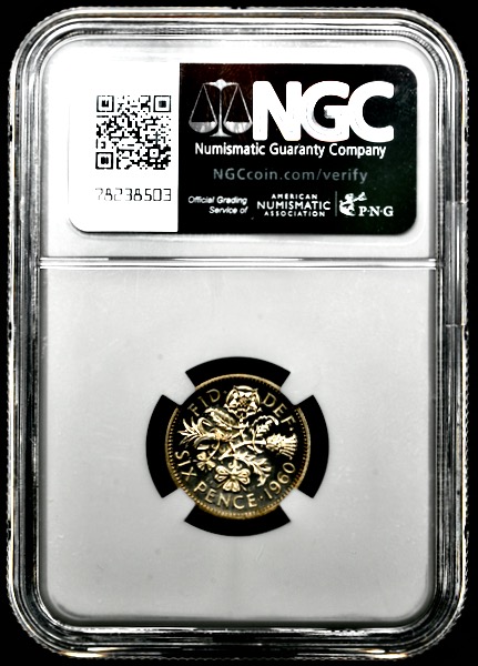 1960 Elizabeth II Proof Sixpence NGC - PF65