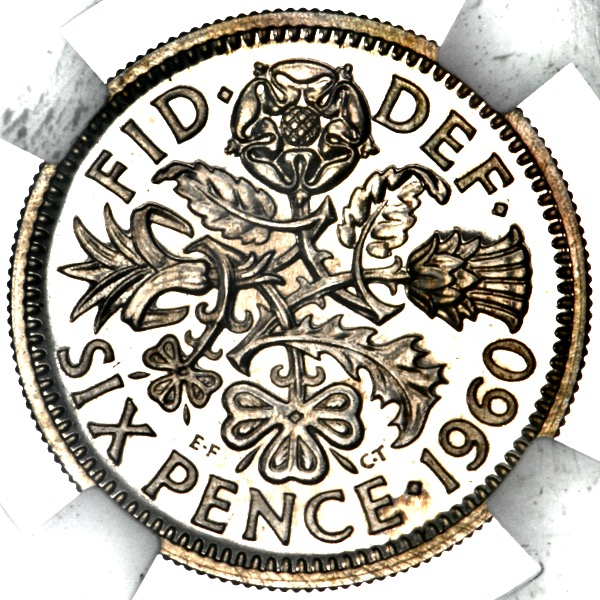 1960 Elizabeth II Proof Sixpence NGC - PF65