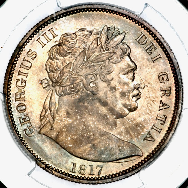 1817 George III Halfcrown Brilliant Uncirculated. PCGS - MS66