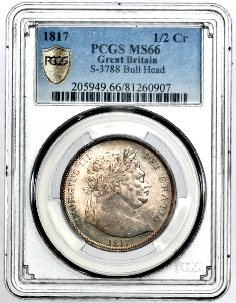 1817 George III Halfcrown Brilliant Uncirculated. PCGS - MS66