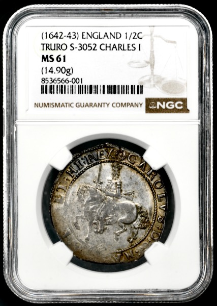 1642-1643 Charles I Halfcrown NGC - MS61
