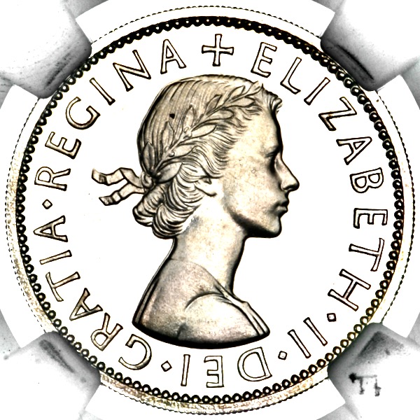 1956 Elizabeth II Proof Florin NGC - PF67 CAMEO