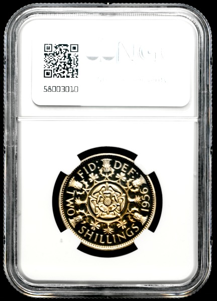 1956 Elizabeth II Proof Florin NGC - PF67 CAMEO