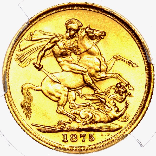 1875 Victoria Sovereign Choice Uncirculated. PCGS - MS64
