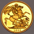 1893 Victoria Proof Two 2 Pounds Double Sovereign