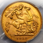 1918 P GEORGE V PERTH HALF SOVEREIGN