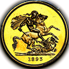 1893 Queen Victoria Proof Five Pounds