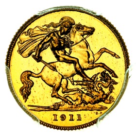1911 King George V Proof Half Sovereign