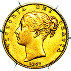 1847 Queen Victoria Inverted 1 Sovereign