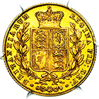1847 Queen Victoria Inverted 1 Sovereign