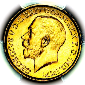 1918 I King George V India Bombay Mumbai Sovereign
