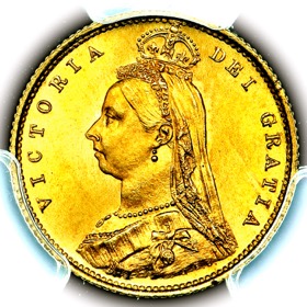 1887 Queen Victoria Half Sovereign