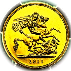 1911 George V Five Proof Pounds