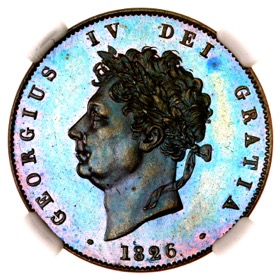 1826 George IV Copper Proof Halfpenny