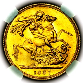 1887 Victoria London Mint Sovereign