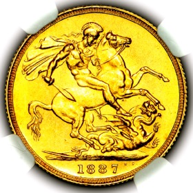 1887 Victoria London Mint Sovereign
