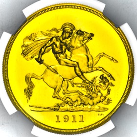 1911 George V Proof Five Pounds