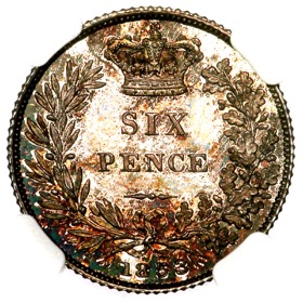1853 Victoria Proof Sixpence