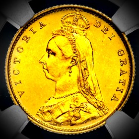 1887 Queen Victoria Half Sovereign