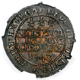 1643 Charles I Oxford Mint Sixpence