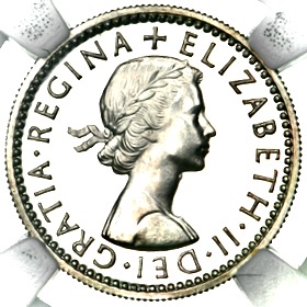 1955 Elizabeth II Proof Sixpence