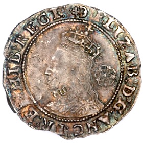 Rare 1599/8 Elizabeth I Sixpence